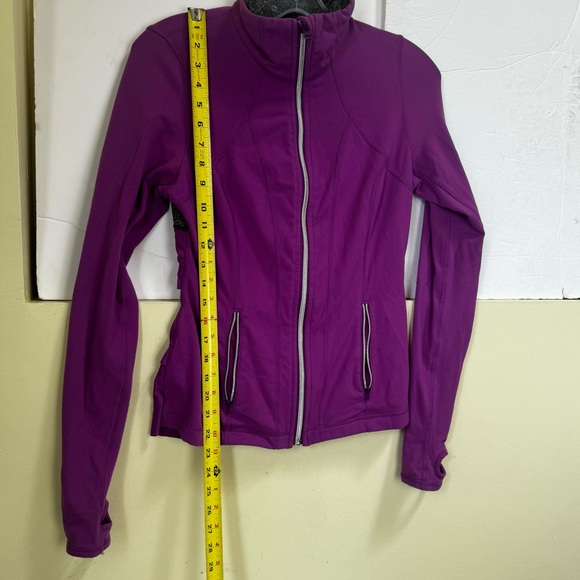 Lululemon RARE Define Ruffles Yogi Dance Jacket Ruffle Dewberry Zip Pockets Mesh - Picture 16 of 16